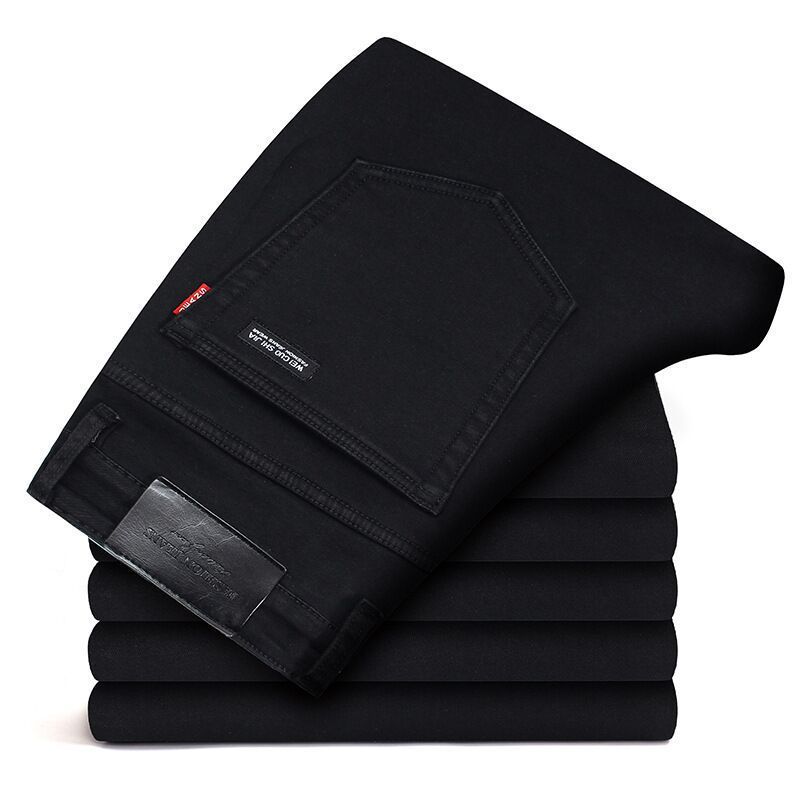 Men’s Slim Straight Black Jeans – Casual Denim Pant - zenton