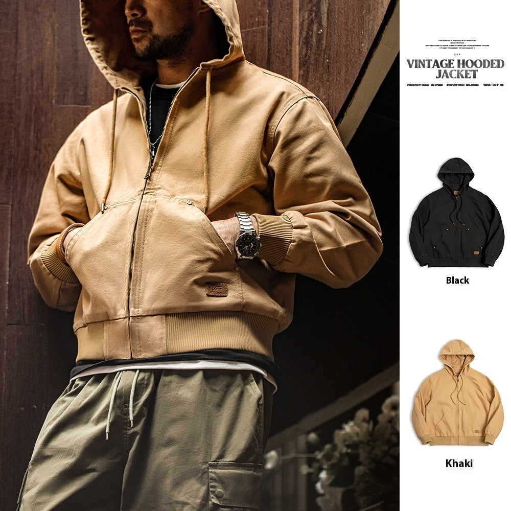 Madden Workwear Men’s Retro Hooded Jacket – American Style 1