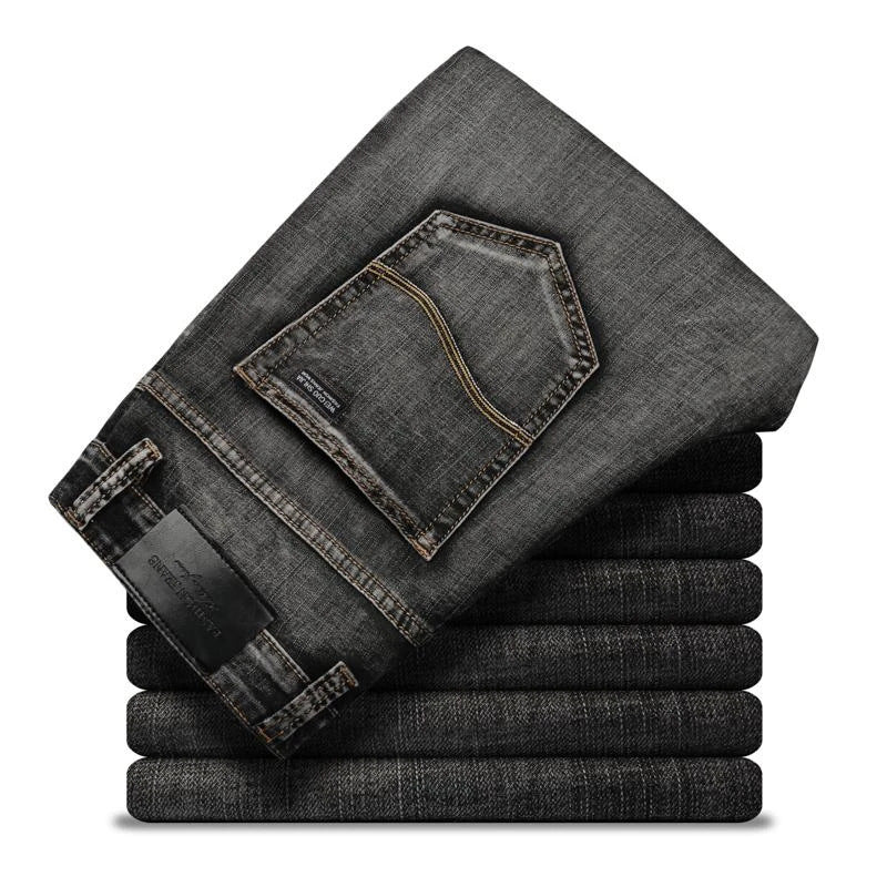 Men’s Slim Straight Black Jeans – Casual Denim Pant - zenton
