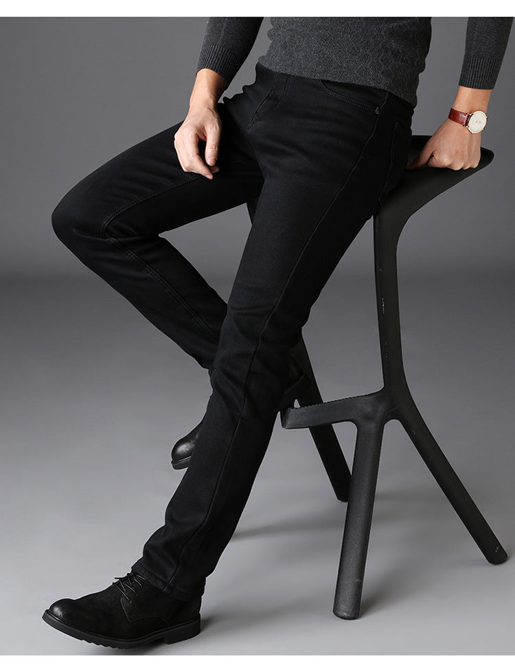 Men’s Slim Straight Black Jeans – Casual Denim Pant - zenton