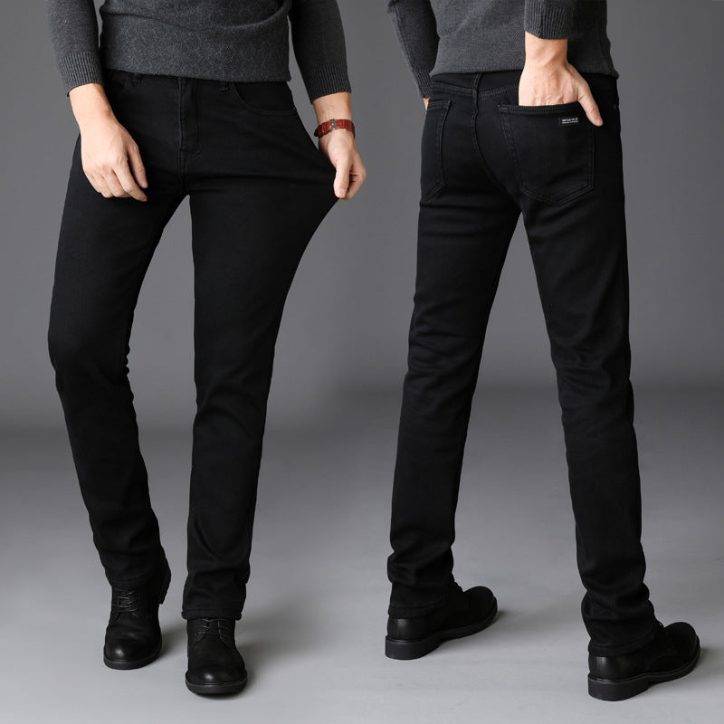 Men’s Slim Straight Black Jeans – Casual Denim Pant - zenton