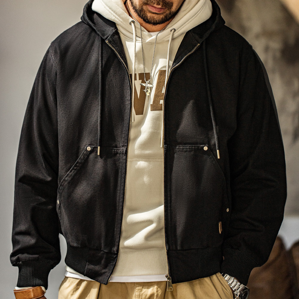 Madden Workwear Men’s Retro Hooded Jacket – American Style 1