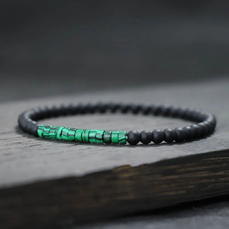 Minimalist Onyx Bead Jewel Bracelet – Unisex Style - zenton