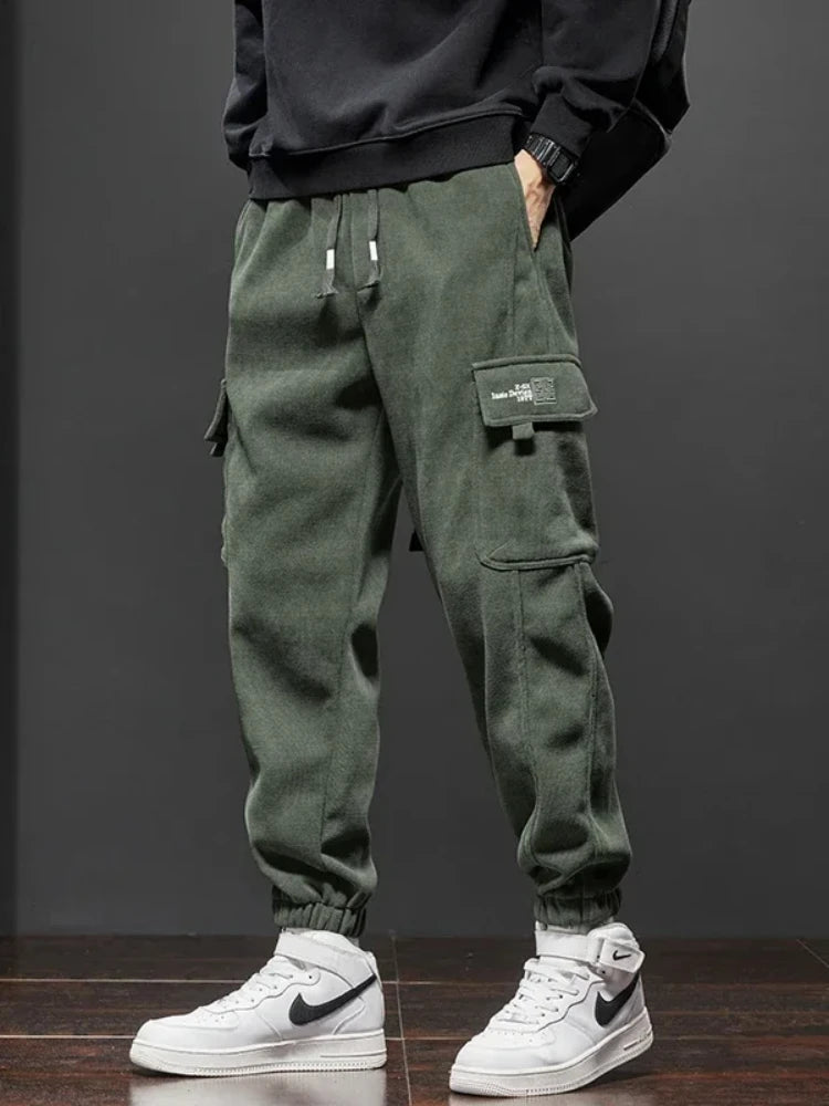 Spring Autumn New Style Elastic Waist Casual Pants for Men Stretch Straight Drawstring Harem Jogging Sports Long Pants Male zenton