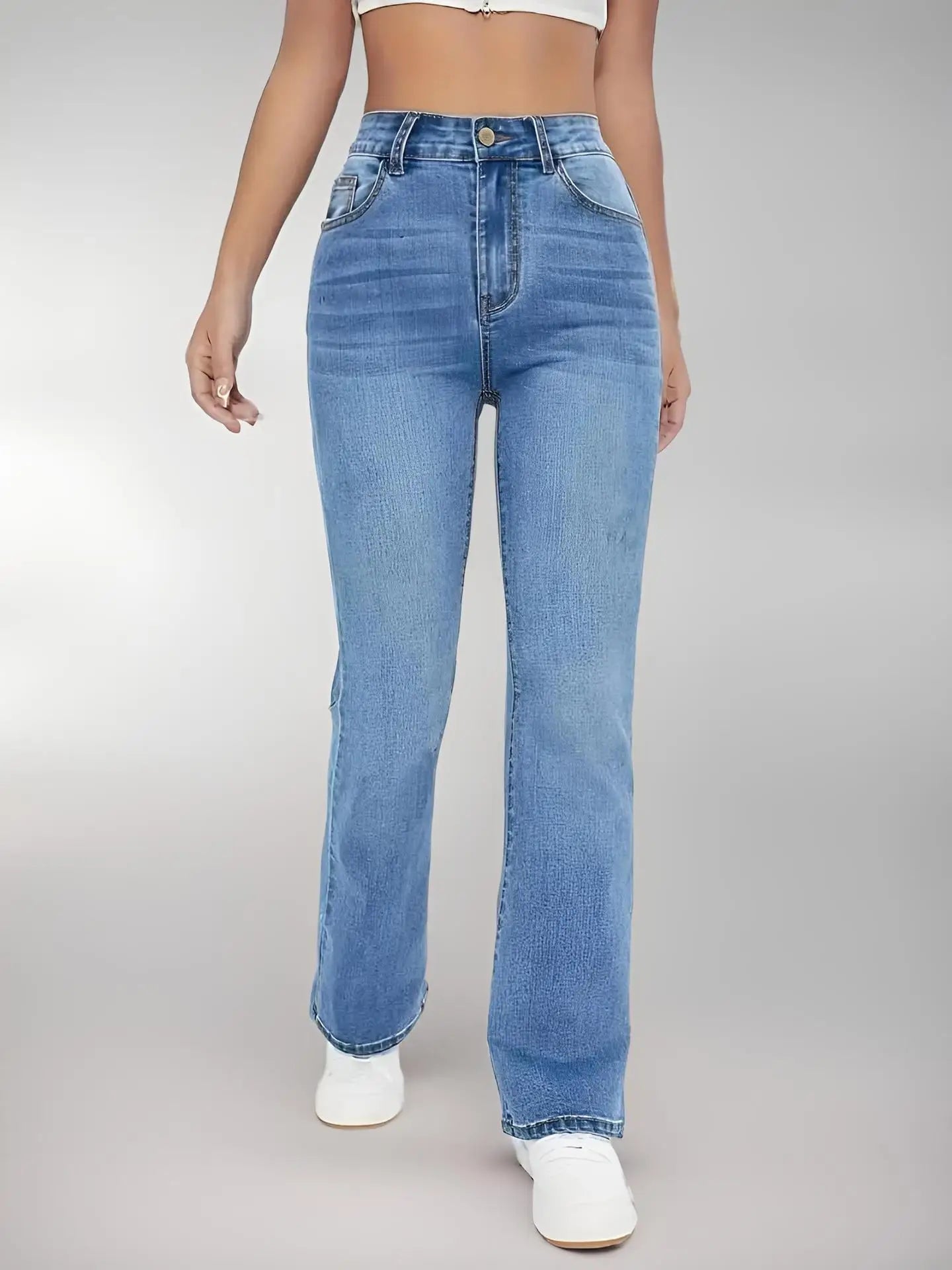 Women’s High-Waist Washed Denim – Slim Euro & US Casual Jeans - zenton