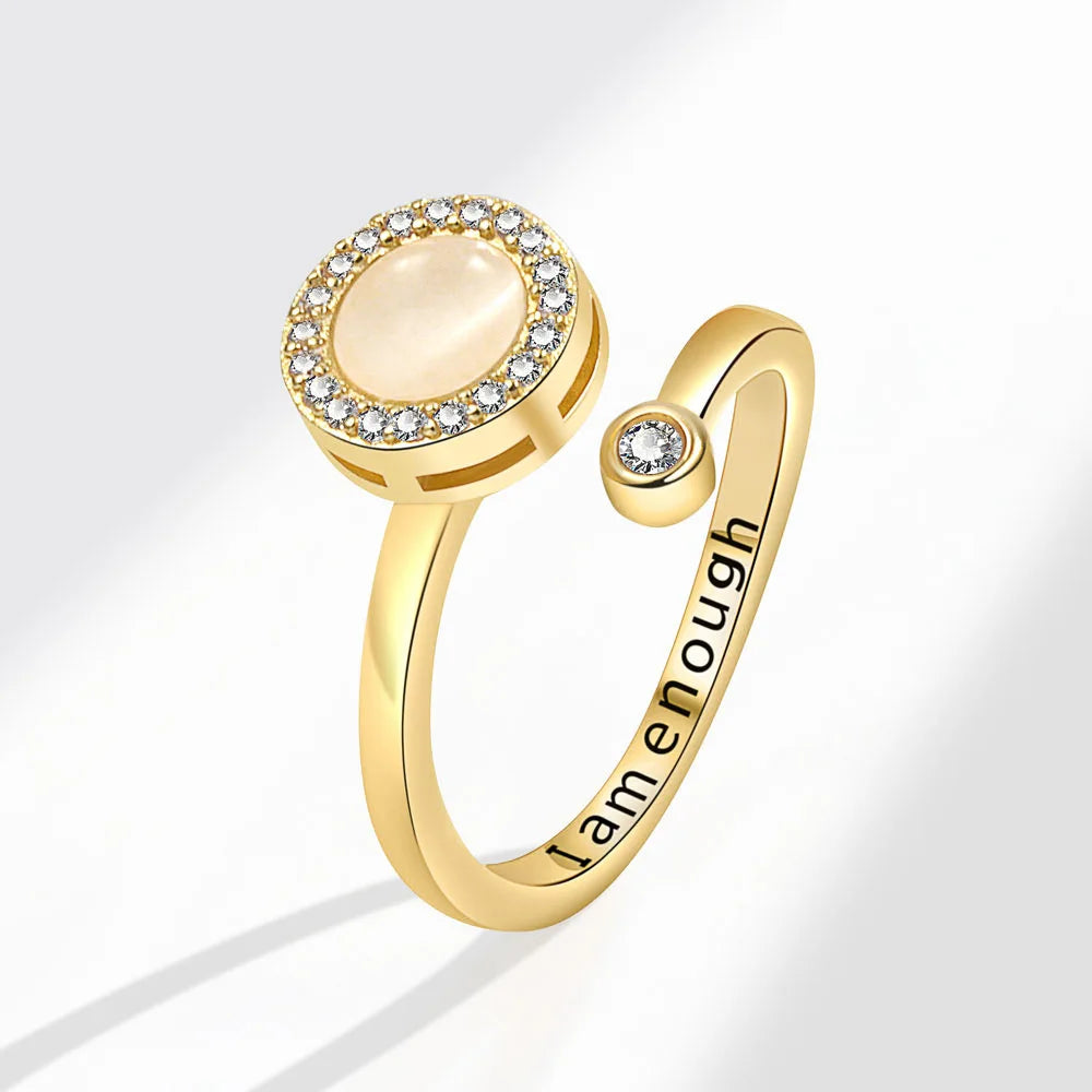 Opal Spinner Ring – Anti-Stress Jewelry Jewel for Women - zenton
