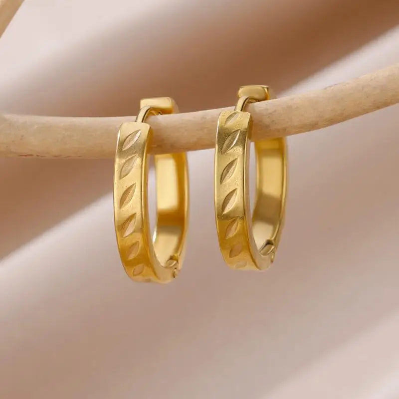 Vintage Gold Stainless Steel Earrings – Women’s Jewels - zenton
