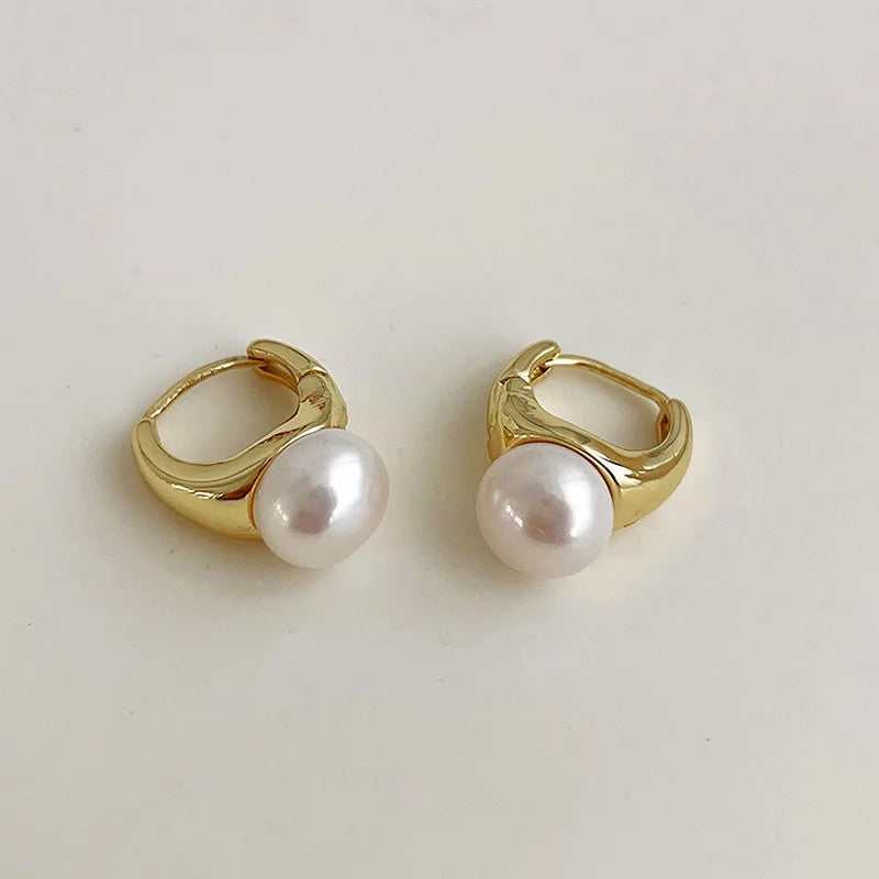 French Pearl Hoop Earrings – Elegant Women’s Jewels - zenton