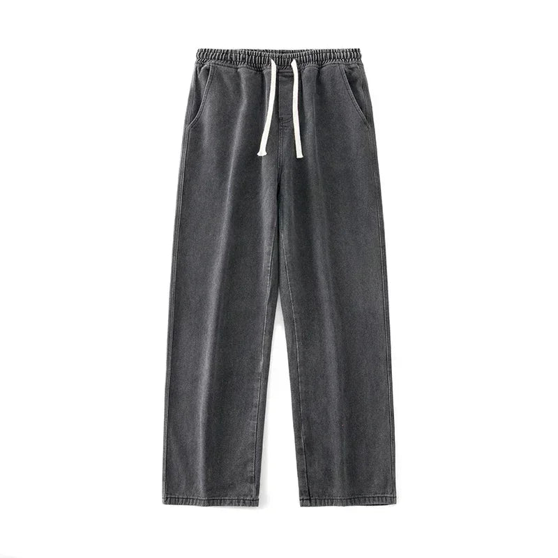 Men’s Korean Style Wide Leg Jeans – Loose Straight Fit Casual Jeans - zenton