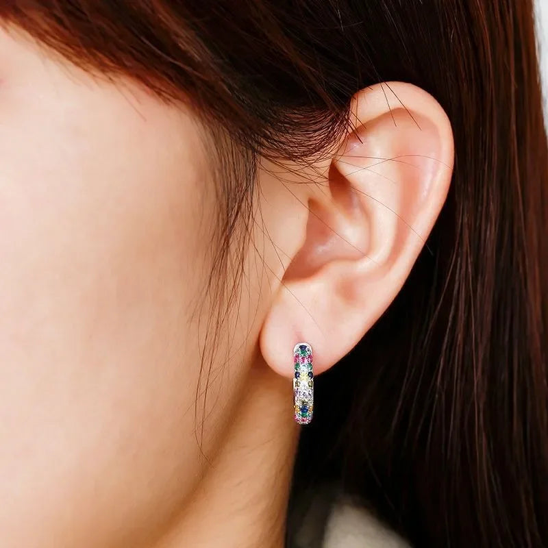 Colorful Crystal Earrings – Elegant Artificial Jewellery Set - zenton