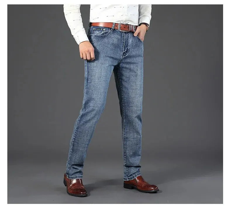 Men’s Business Casual Straight Stretch Jeans – Premium Comfort & Professional Style - zenton