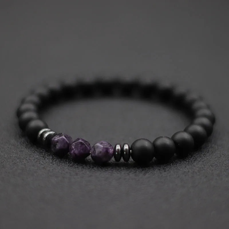 Men’s Black Onyx & Tiger Eye Jewel Beaded Bracelet - zenton