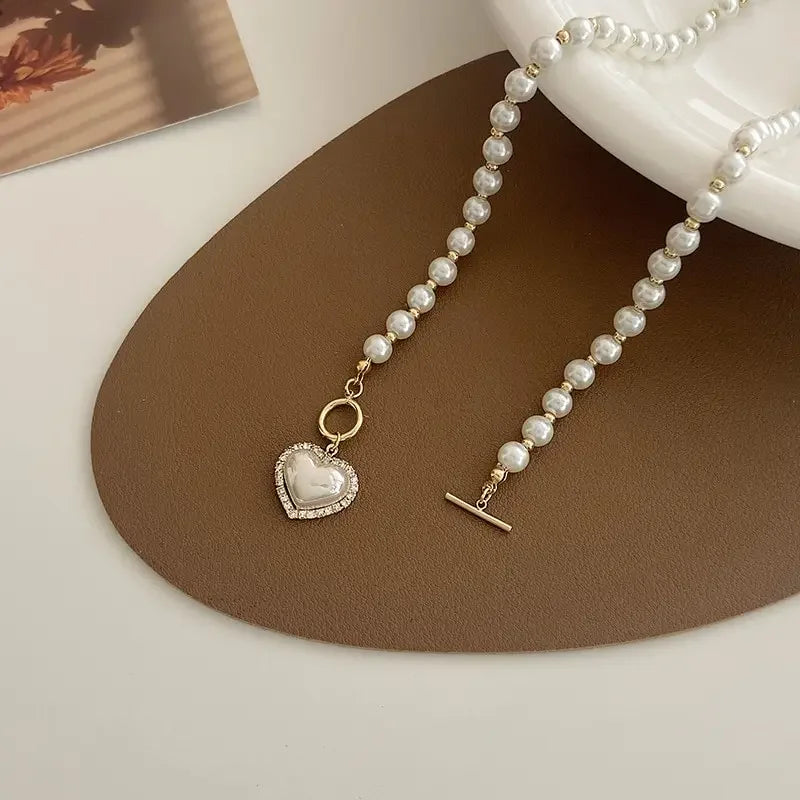 Heart Pearl Pendant Necklace – Luxury Women’s Jewels - zenton