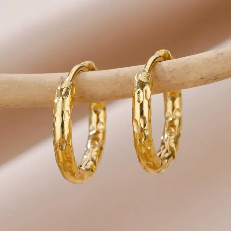 Vintage Gold Stainless Steel Earrings – Women’s Jewels - zenton