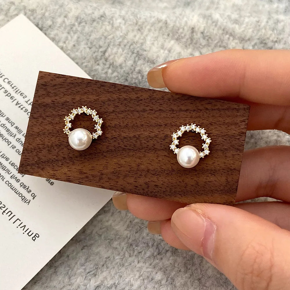 French Pearl Hoop Earrings – Elegant Women’s Jewels - zenton