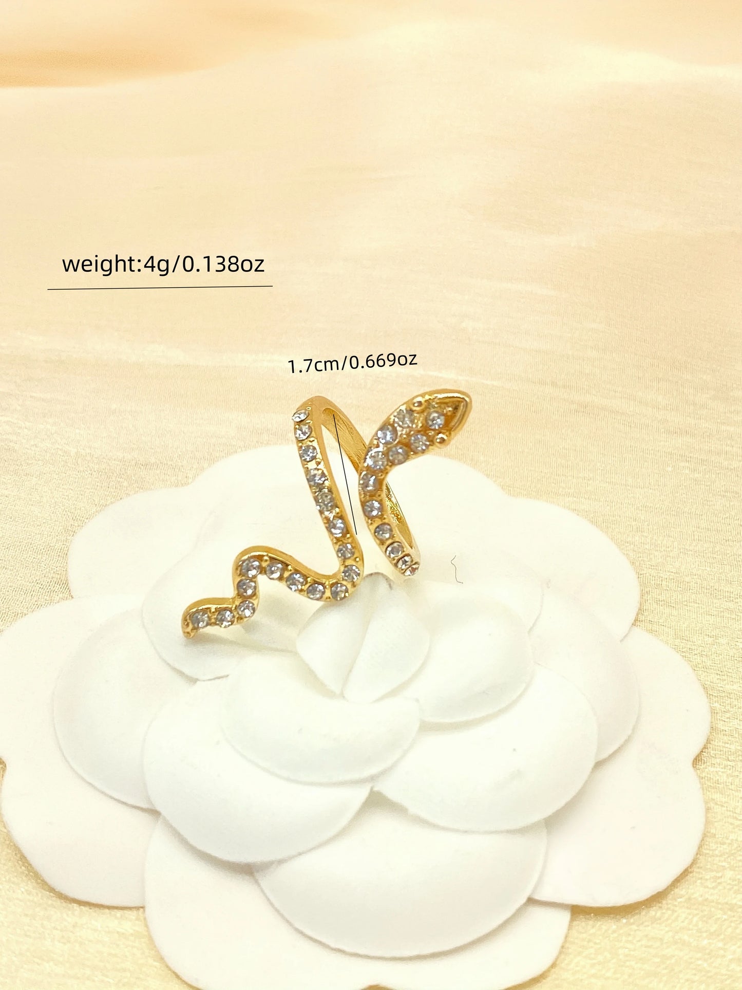 Snake-Shaped Zircon Ring – Artificial Jewellery Set - zenton