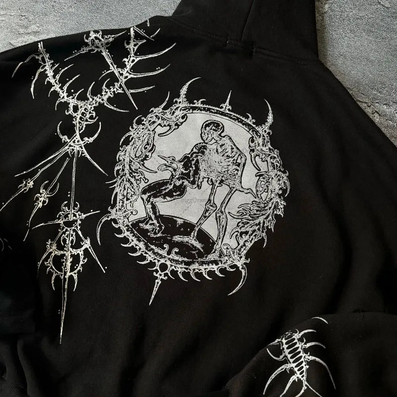 Y2K Harajuku Oversized Hoodie – Streetwear Hip-Hop Top - zenton