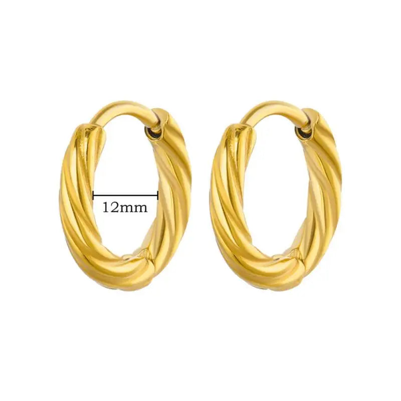 Vintage Gold Stainless Steel Earrings – Women’s Jewels - zenton