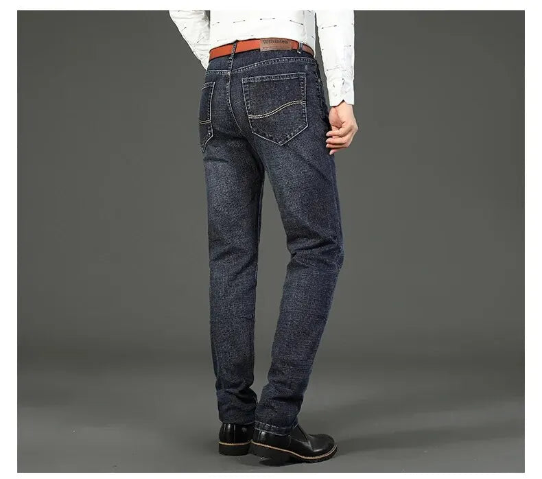 Men’s Business Casual Straight Stretch Jeans – Premium Comfort & Professional Style - zenton