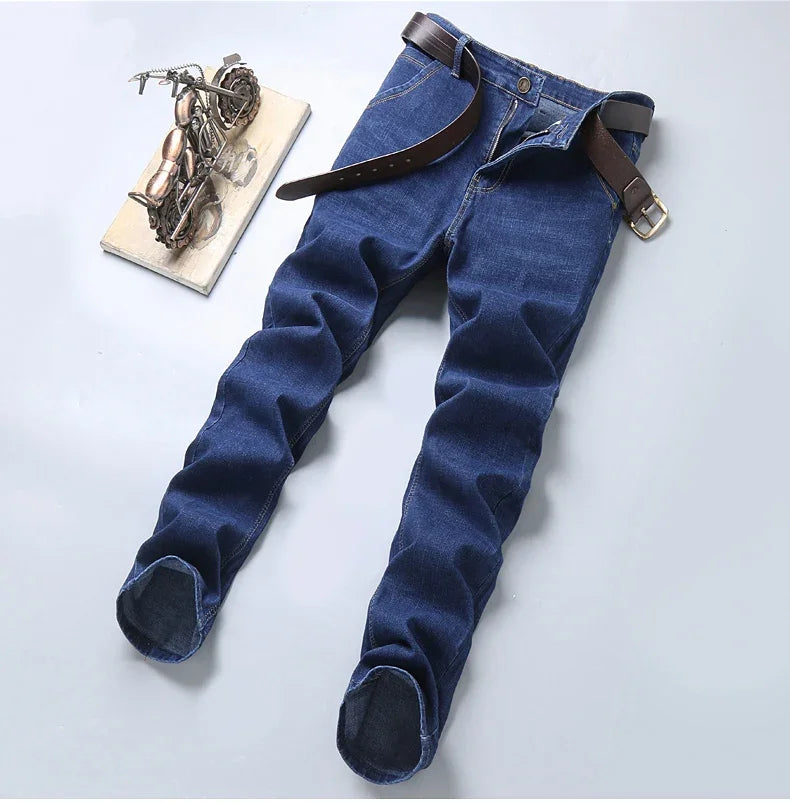 Men’s Business Casual Jeans – Slim Fit Straight Stretch Denim for All-Day Comfort - zenton
