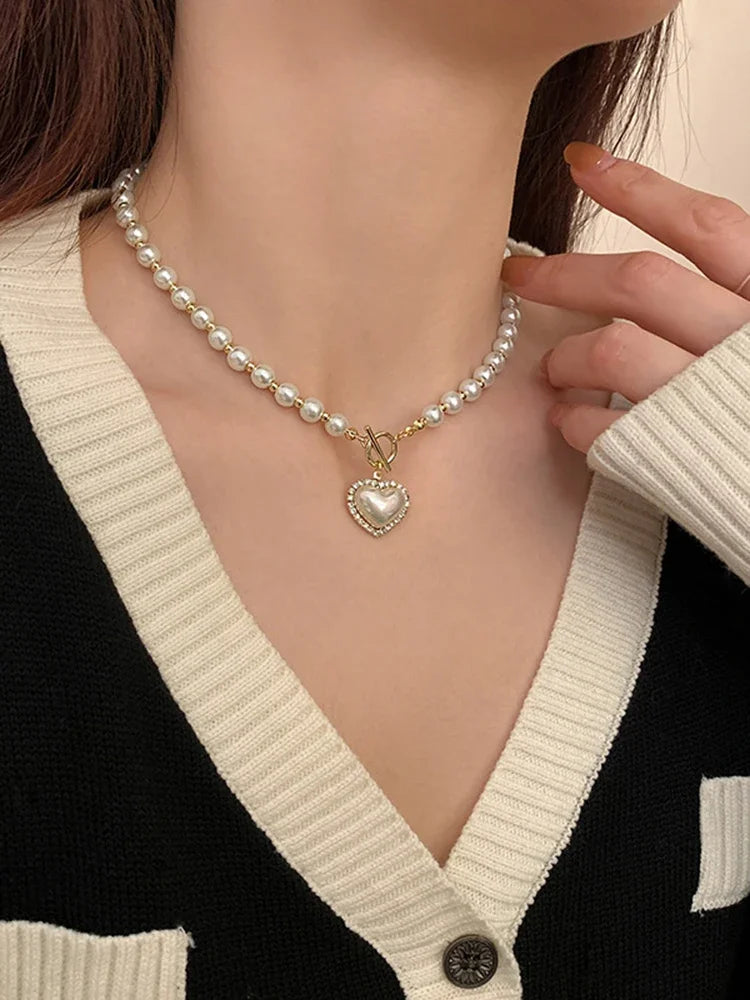 Heart Pearl Pendant Necklace – Luxury Women’s Jewels - zenton