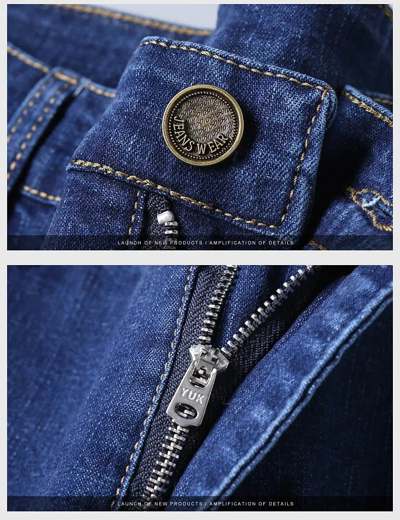 Men’s Business Casual Jeans – Slim Fit Straight Stretch Denim for All-Day Comfort - zenton