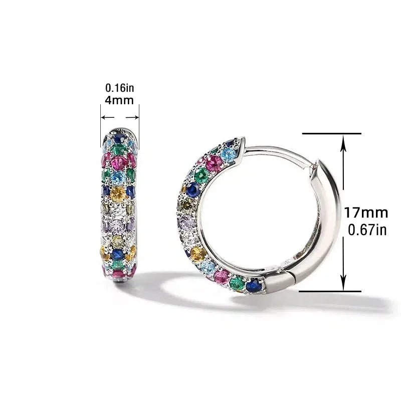 Colorful Crystal Earrings – Elegant Artificial Jewellery Set - zenton