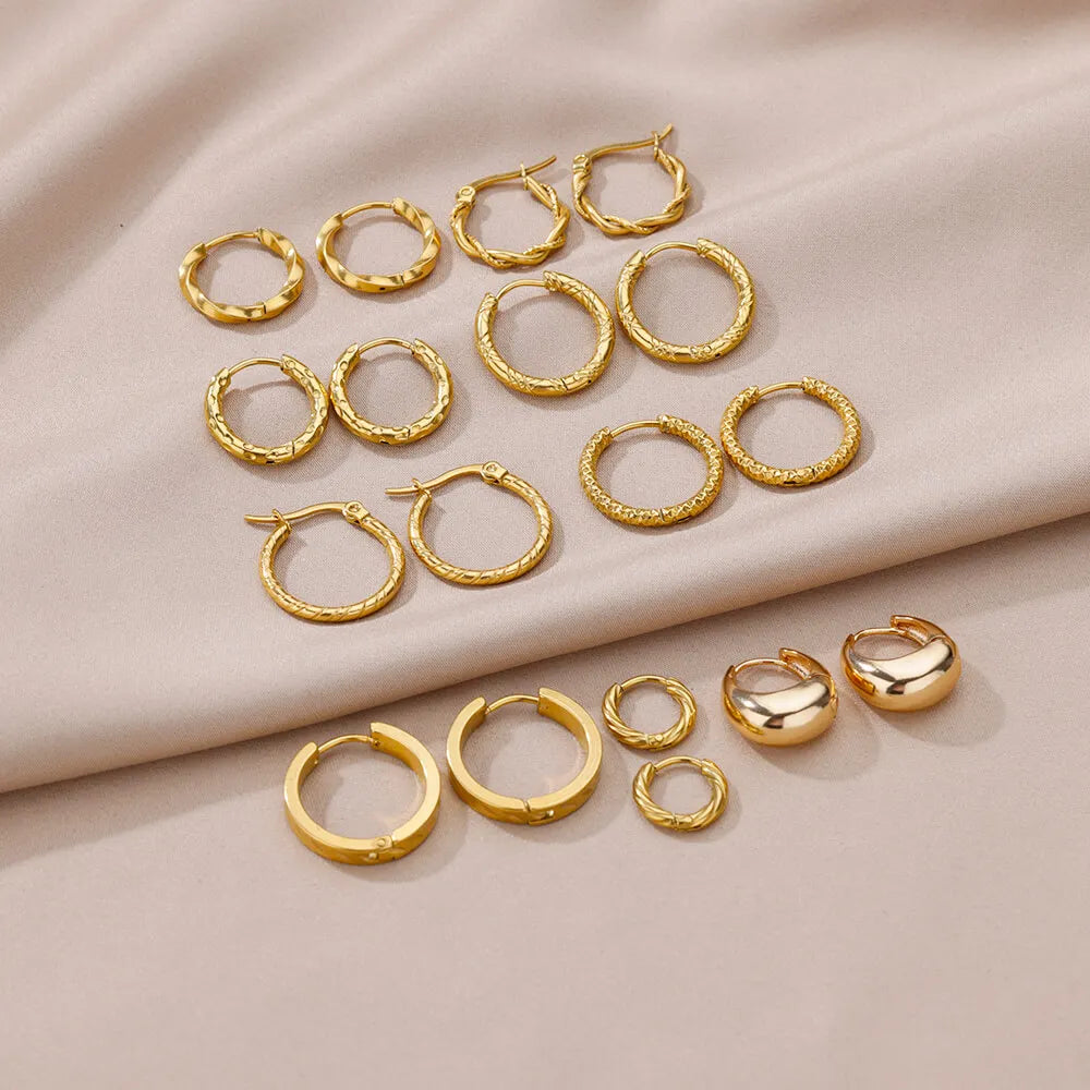 Vintage Gold Stainless Steel Earrings – Women’s Jewels - zenton