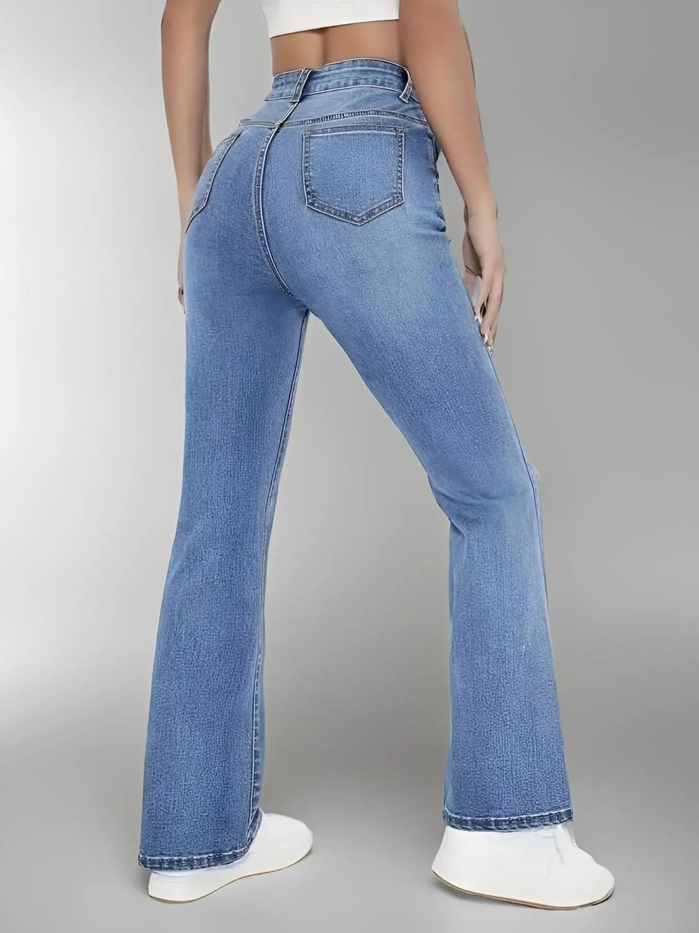 Women’s High-Waist Washed Denim – Slim Euro & US Casual Jeans - zenton