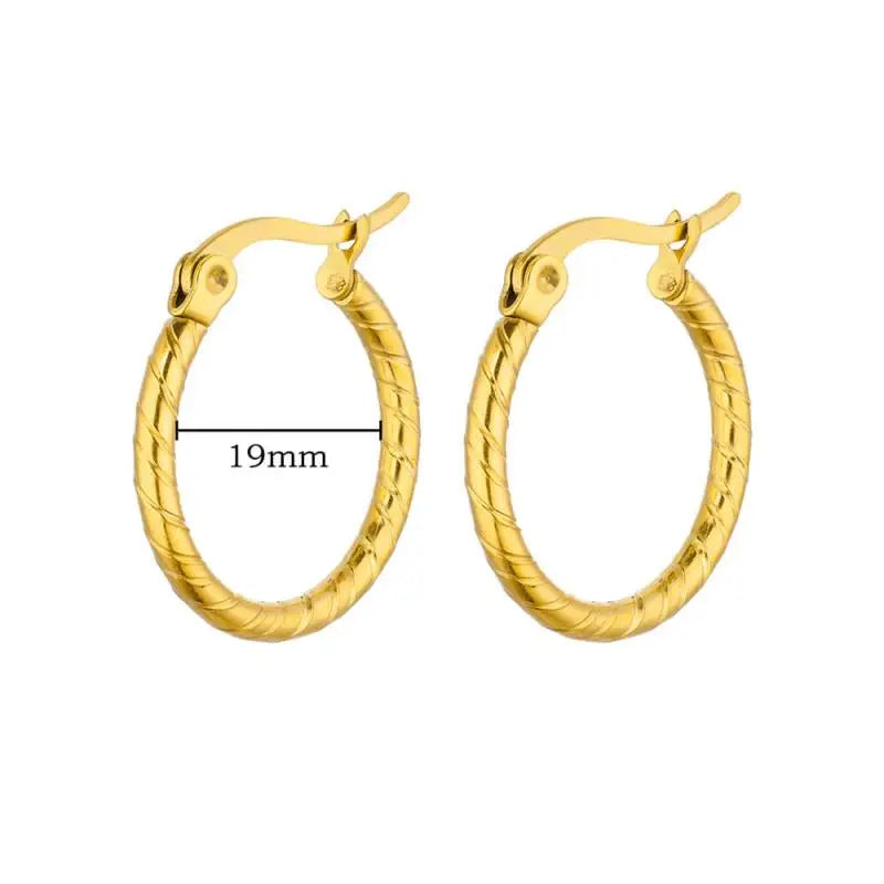 Vintage Gold Stainless Steel Earrings – Women’s Jewels - zenton