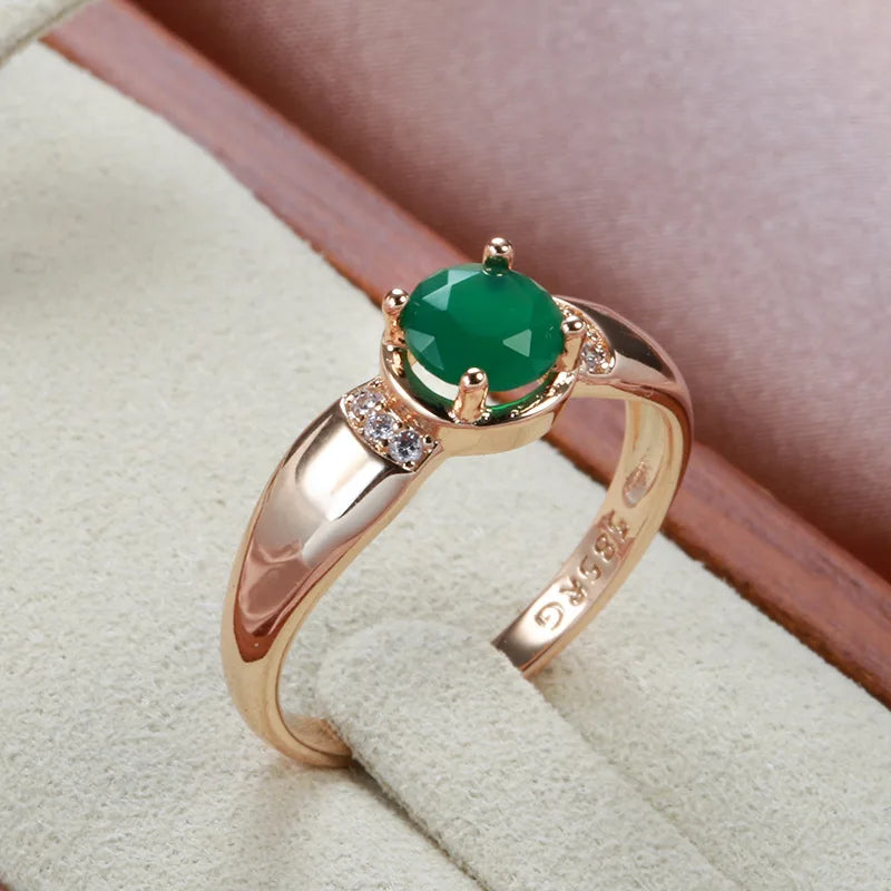 18K Gold Emerald & Diamond Jewel Ring for Women - zenton