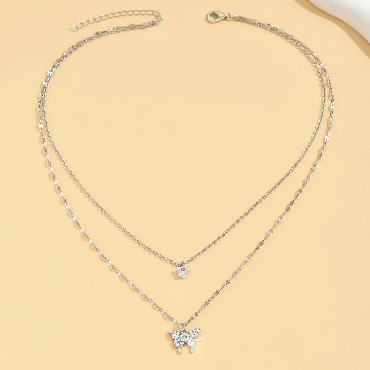 Double Layer Butterfly Necklace – Elegant Jewels for Women - zenton