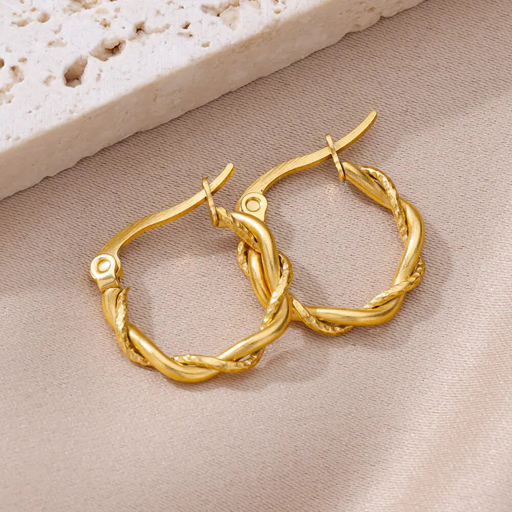 Vintage Gold Stainless Steel Earrings – Women’s Jewels - zenton