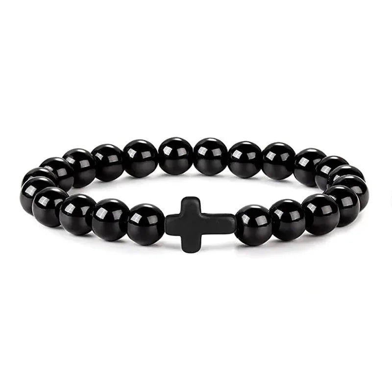 Rosary Bead Bracelet – Onyx & Hematite Prayer Jewels - zenton