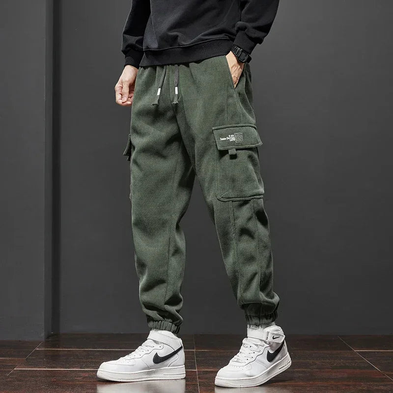 Spring Autumn New Style Elastic Waist Casual Pants for Men Stretch Straight Drawstring Harem Jogging Sports Long Pants Male zenton