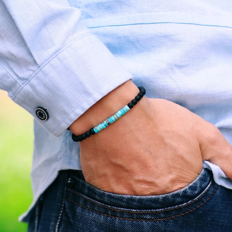 Minimalist Onyx Bead Jewel Bracelet – Unisex Style - zenton
