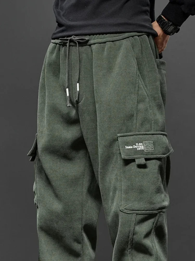 Spring Autumn New Style Elastic Waist Casual Pants for Men Stretch Straight Drawstring Harem Jogging Sports Long Pants Male zenton
