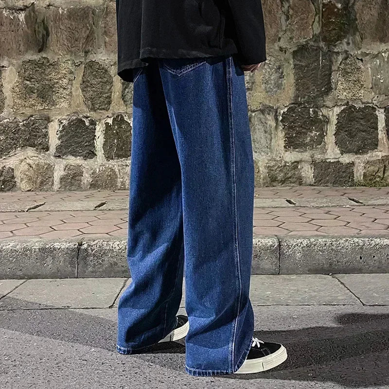 Men’s Korean Style Wide Leg Jeans – Loose Straight Fit Casual Jeans - zenton