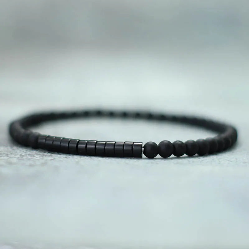 Minimalist Onyx Bead Jewel Bracelet – Unisex Style - zenton