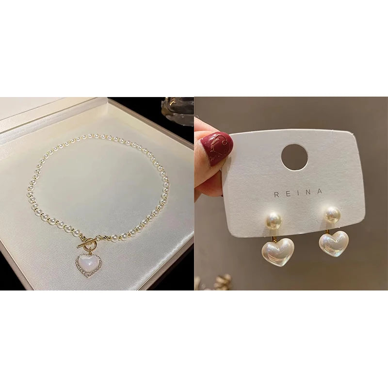 Heart Pearl Pendant Necklace – Luxury Women’s Jewels - zenton