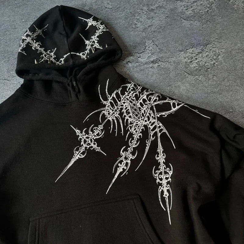 Y2K Harajuku Oversized Hoodie – Streetwear Hip-Hop Top - zenton
