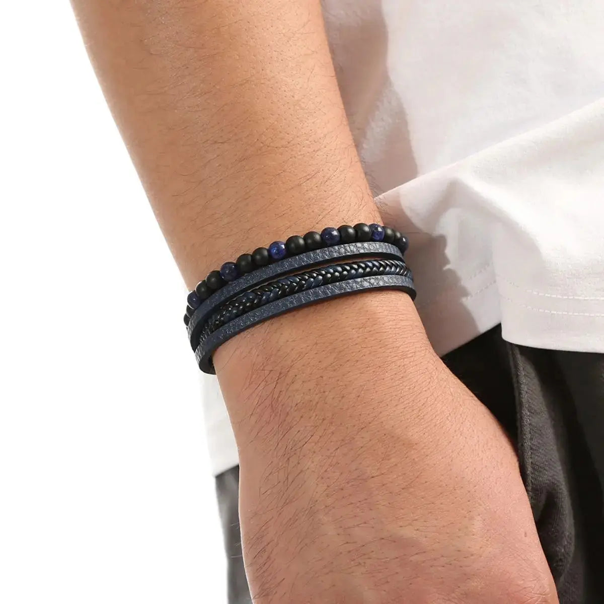 Layered Leather & Tiger Eye Bracelet – Handmade Jewels - zenton