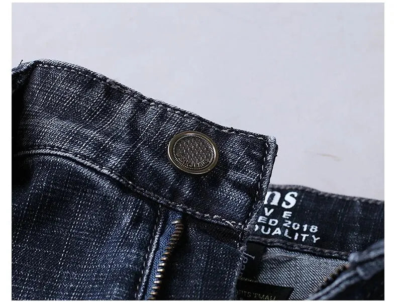Men’s Business Casual Straight Stretch Jeans – Premium Comfort & Professional Style - zenton