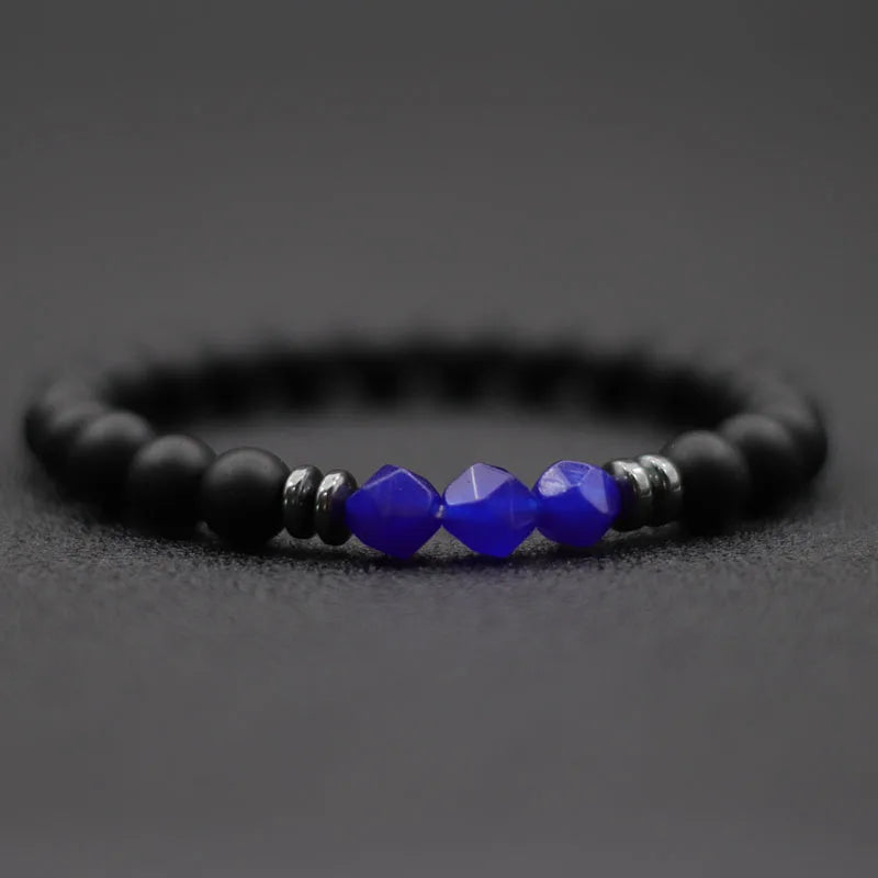 Men’s Black Onyx & Tiger Eye Jewel Beaded Bracelet - zenton