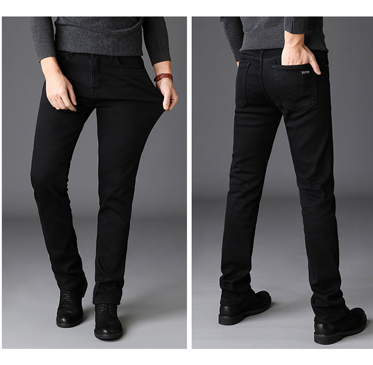 Men’s Slim Straight Black Jeans – Casual Denim Pant - zenton