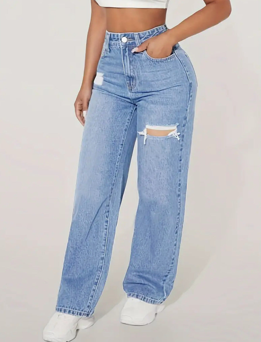 Women’s Washed Ripped Jeans – Euro & US Style Distressed Denim - zenton