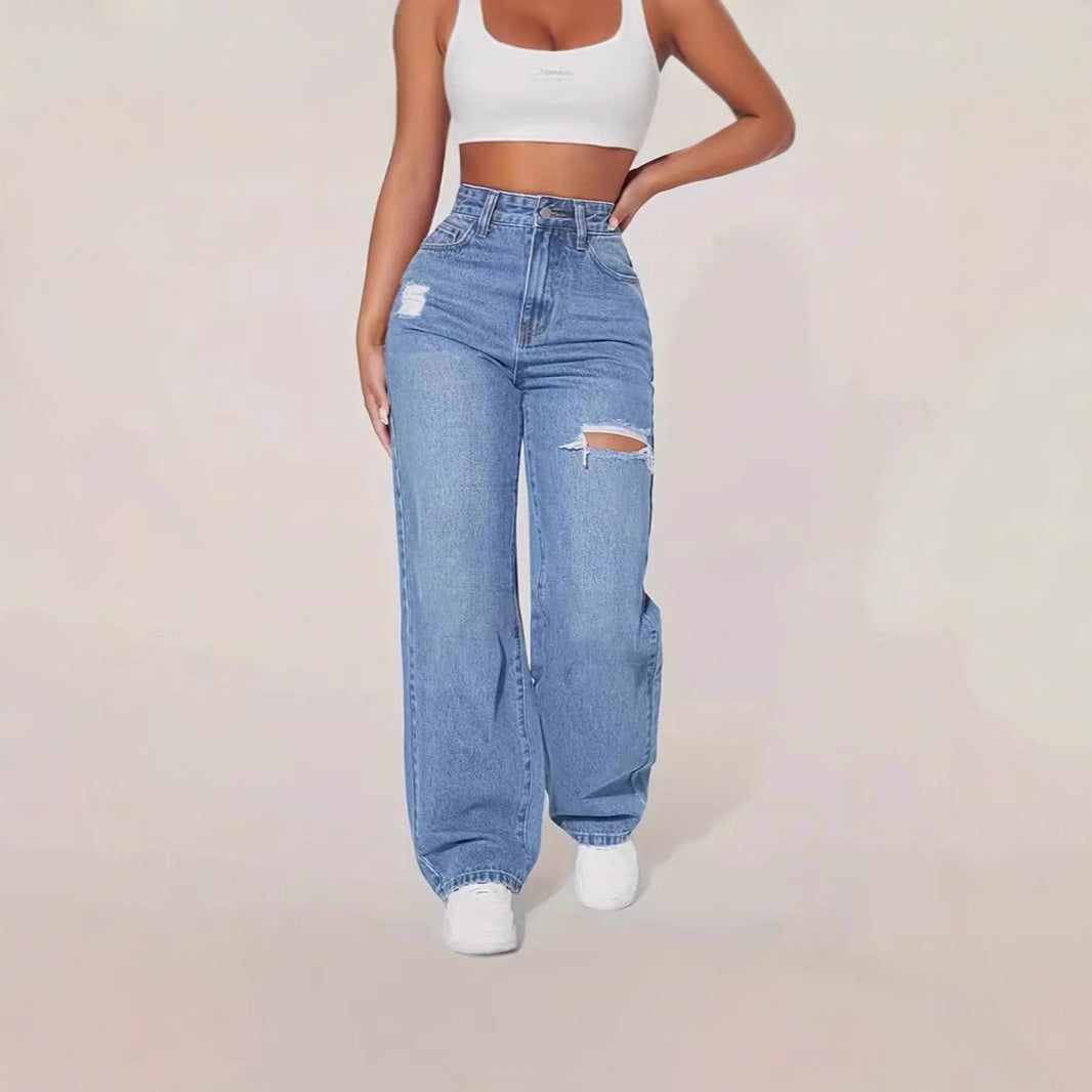 Women’s Washed Ripped Jeans – Euro & US Style Distressed Denim - zenton