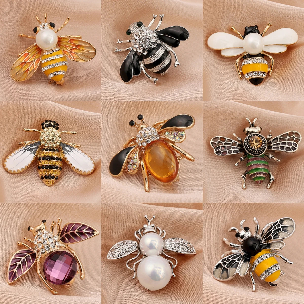 Women's Pearl Bee Brooch Elegant Jewelry Pin - zenton