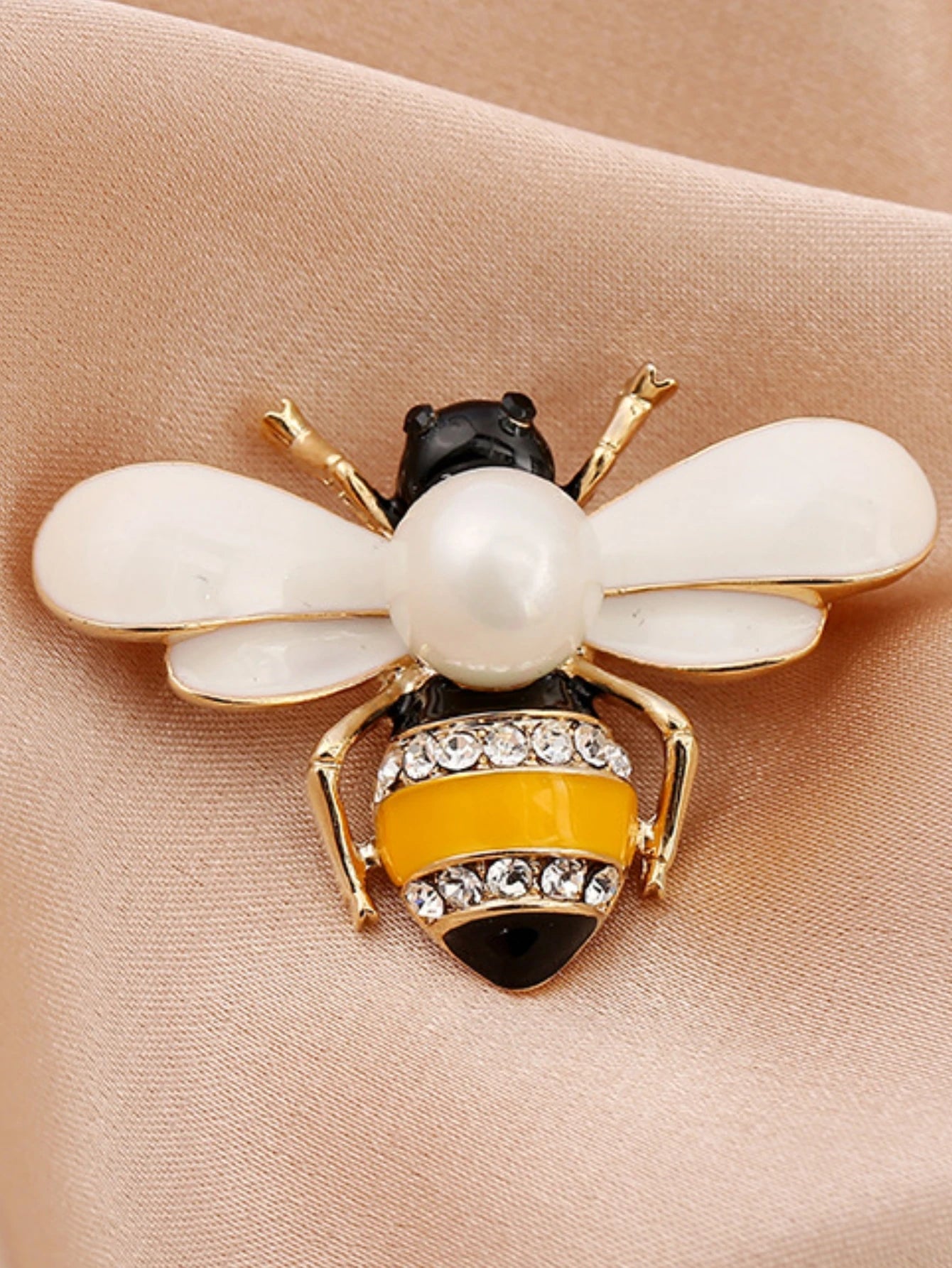 Women's Pearl Bee Brooch Elegant Jewelry Pin - zenton