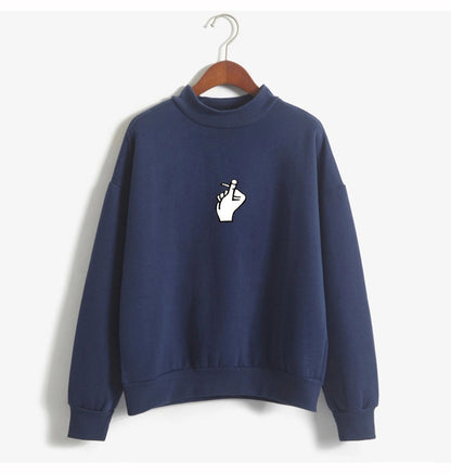 Korean Ulzzang Love Finger Plush Sweater for Women - zenton